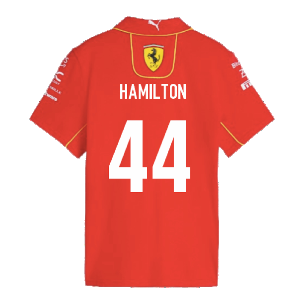 2024 Scuderia Ferrari Team Polo Shirt (Red) - Kids (Hamilton 44)_2