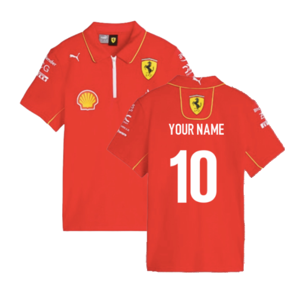 2024 Scuderia Ferrari Team Polo Shirt (Red) - Kids (Your Name)_0