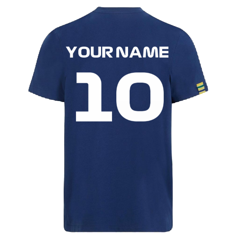 Ayrton Senna FW Mens Flag Tee (Navy) (Your Name)_2